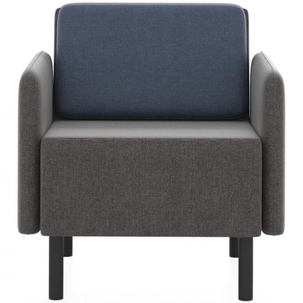 Кресло 0MX_ТF_М27 Select, ткань рогожка серый/синий