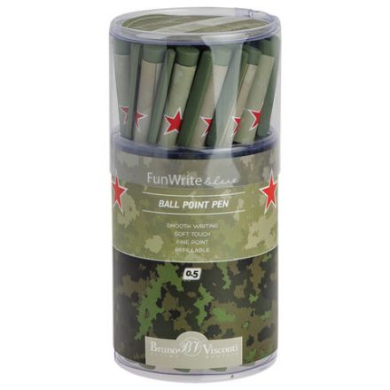 Ручка шариковая BRUNO VISCONTI "FunWrite", СИНЯЯ, "Милитари", узел 0,5 мм, линия письма 0,3 мм, 20-0212/06 Ручка шариковая BRUNO VISCONTI "FunWrite", СИНЯЯ, "Милитари", узел 0,5 мм, линия письма 0,3 мм, 20-0212/06