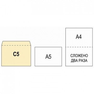 Конверт белый С5 стрип 162х229 80г КОМУС 100 шт/уп, 12 уп/кор