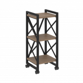 Loft Стеллаж на колесных опорах-3 полки VR.L-MST.K-3.4 Дуб аризона/Чёрный металл 400*400*968