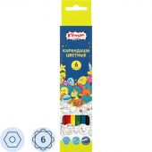 Карандаши цветные 6 цв/наб, 6-гранные Комус Класс Максики классические Карандаши цветные 6 цв/наб, 6-гранные Комус Класс Максики классические