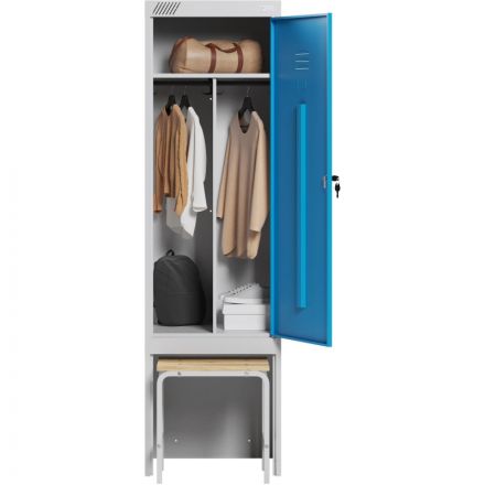 Шкаф для одежды металлический MZ_ШРЭК-21-530 ВСК 530х500х1850 синий Шкаф для одежды металлический MZ_ШРЭК-21-530 ВСК 530х500х1850 синий