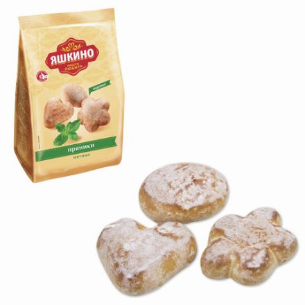 Пряники ЯШКИНО "Мятные" мягкие в сахарной глазури, 350 г, ЯП902