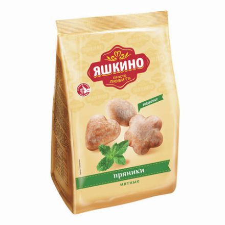 Пряники ЯШКИНО "Мятные" мягкие в сахарной глазури, 350 г, ЯП902