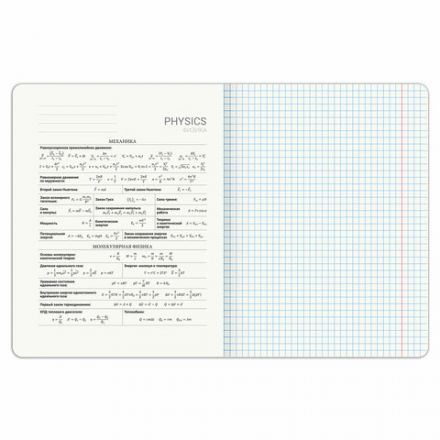 Тетрадь предметная PIGMENT 48 л., глянцевый УФ-лак, ФИЗИКА, клетка, подсказ, BRAUBERG, 404768