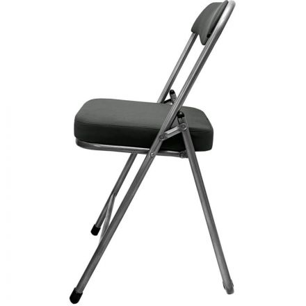 Стул складной каркас металлик , кожзам серый РС 04 кант