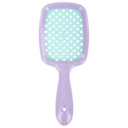 Расческа для волос массажная 20х8,5 см, массажер и щетка для чистки В ПОДАРОК, фиолетовая/мятная, MONTE VITA (МОНТЕ ВИТА), 457431