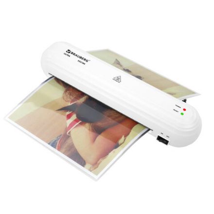 Ламинатор BRAUBERG ULTRA PM235W, БЕЛЫЙ, формат A4, толщина пленки 60-150 мкм, скорость 30 см/мин, 532184
