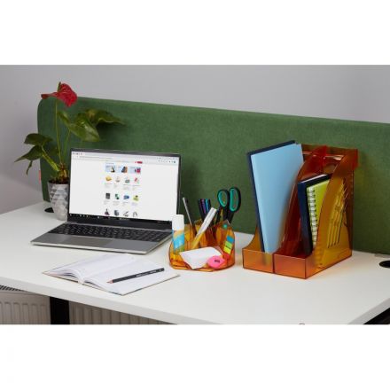 Подставка Attache Яркий офис 12 отделений прозрачная оранжевая