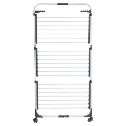 Сушилка напольная для белья раскладная, 3 уровня, 30 метров, на колесах, LAIMA HOME HIGH-RISE, 700472