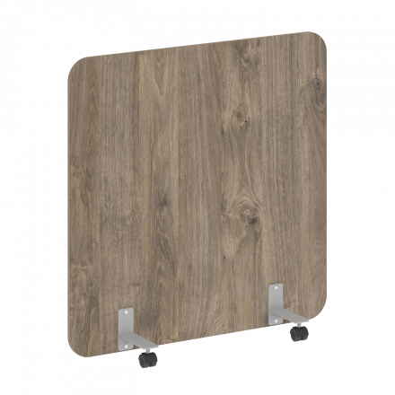 R-line Перегородка на металлических опорах, на роликах DP.R-120-120 Тиквуд тёмный/Серый металл 1200*18*1200