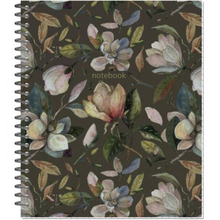 Бизнес-тетрадь Принты А5 96л, клетка, обл. мел. картон, спираль,Цветы Бизнес-тетрадь Принты А5 96л, клетка, обл. мел. картон, спираль,Цветы