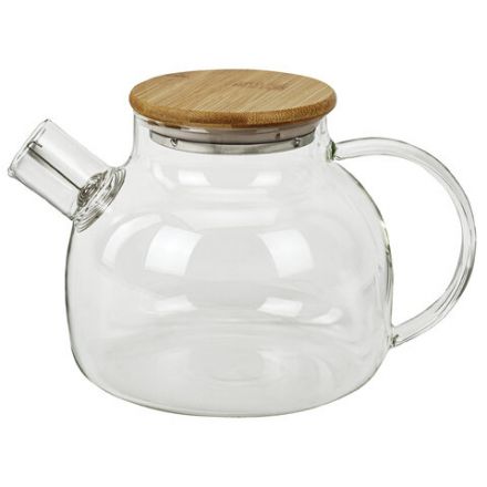 Чайник заварочный 900 мл "Бочонок", жаропрочное стекло, спиральное сито, DASWERK (ДАСВЕРК), 608644
