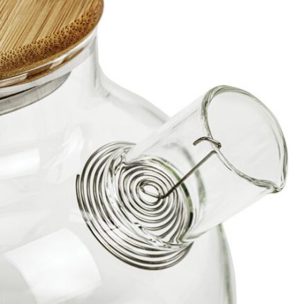 Чайник заварочный 900 мл "Бочонок", жаропрочное стекло, спиральное сито, DASWERK (ДАСВЕРК), 608644