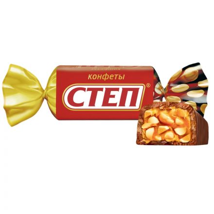Конфеты шоколадные Степ Золотой с орехом 174г