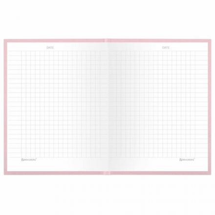 Блокнот МАЛЫЙ ФОРМАТ 110х147 мм, А6, 80 л., твердый, клетка, BRAUBERG "Minimal", розовый, 116449