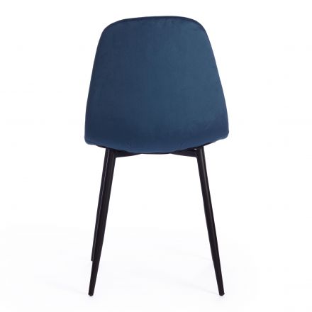 Стул BREEZE (mod. 4724) Велюр/металл , 44 х 53 х 87 см, Blue (синий) HLR63 / черный
