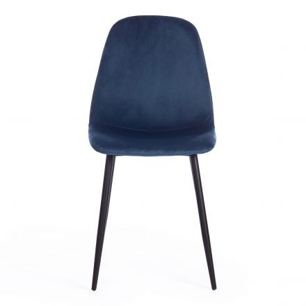 Стул BREEZE (mod. 4724) Велюр/металл , 44 х 53 х 87 см, Blue (синий) HLR63 / черный
