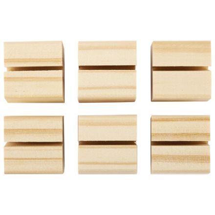 Ценникодержатель деревянный (ценники, реклама, фото) 3,5х3,5х3,5 см, КОМПЛЕКТ 6 шт., BRAUBERG, 291311