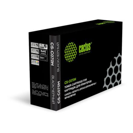 Картридж лазерный CACTUS (CS-C070H) для Canon i-SENSYS LBP243/LBP246/MF461/MF463/MF465, ресурс 10200 страниц Картридж лазерный CACTUS (CS-C070H) для Canon i-SENSYS LBP243/LBP246/MF461/MF463/MF465, ресурс 10200 страниц