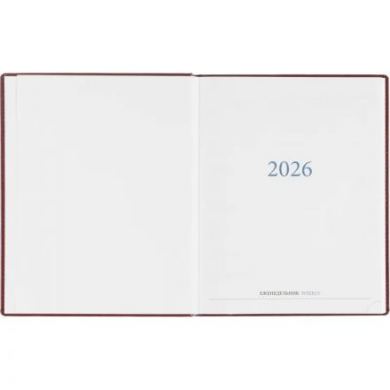 Еженедельник датированный 2026, бордо,А4, 213х265 мм,160 стр,Agenda