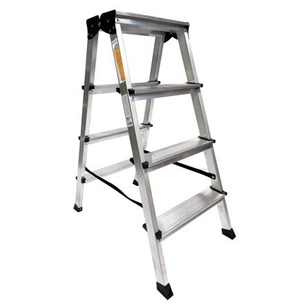 Стремянка двухсторонняя алюминиевая 4 ступени Комус    