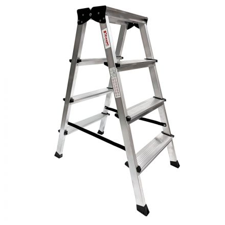 Стремянка двухсторонняя алюминиевая 4 ступени Комус    