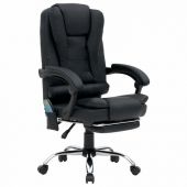 Кресло офисное CROMEX (КРОМЕКС) "Lounge MS-007", подножка, 6 массажных модулей, экокожа, черное, 532960