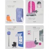 Тетрадь общая Kroyter А5,48л,клетка,скрепка Сити, 65918 4дизайна в асс