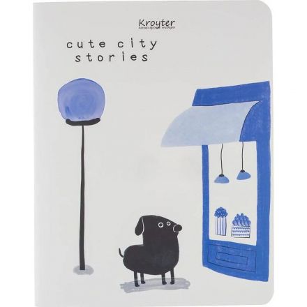 Тетрадь общая Kroyter А5,48л,клетка,скрепка Сити, 65918 4дизайна в асс