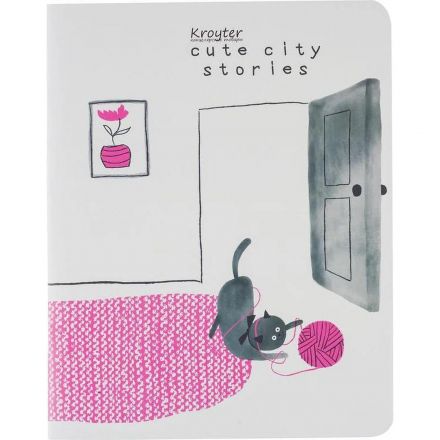 Тетрадь общая Kroyter А5,48л,клетка,скрепка Сити, 65918 4дизайна в асс