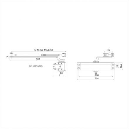 Доводчик дверной БУЛАТ ULTIMATE ДД-120 A-C,60-140 кг,кор,стEN1154,уEN3/4/5