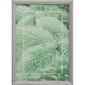 Рамка А4 21х30 см деревянный багет 17 мм серебристая