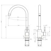 Смеситель для кухни СС_нержавеющая сталь OLIVE'S Balear, 13435-1BL