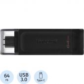 Флеш-память Kingston DataTraveler 70, USB-C 3.2 G1, чер, DT70/64GB