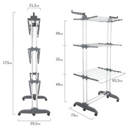 Сушилка напольная для белья раскладная МНОГОФУНКЦИОНАЛЬНАЯ, 3 уровня, на колесах, "Super Compact", СКЛАДНОЕ ОСНОВАНИЕ, LAIMA HOME, 608462 Сушилка напольная для белья раскладная МНОГОФУНКЦИОНАЛЬНАЯ, 3 уровня, на колесах, "Super Compact", СКЛАДНОЕ ОСНОВАНИЕ, LAIMA HOME, 608462