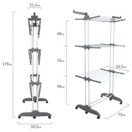 Сушилка напольная для белья раскладная МНОГОФУНКЦИОНАЛЬНАЯ, 3 уровня, на колесах, "Super Compact", СКЛАДНОЕ ОСНОВАНИЕ, LAIMA HOME, 608462 Сушилка напольная для белья раскладная МНОГОФУНКЦИОНАЛЬНАЯ, 3 уровня, на колесах, "Super Compact", СКЛАДНОЕ ОСНОВАНИЕ, LAIMA HOME, 608462
