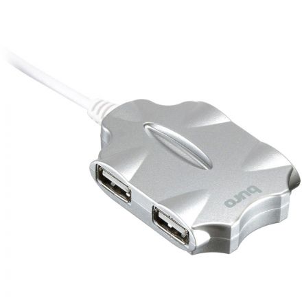 Разветвитель USB 2.0 Buro BU-HUB4-0.5-U2.0-Candy 4порт. серебристый