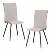 Стул обеденный La Rousse (2 шт. в упаковке) NEW, ткань рогожка, тёмно-серый, F68, 45х55х93 см