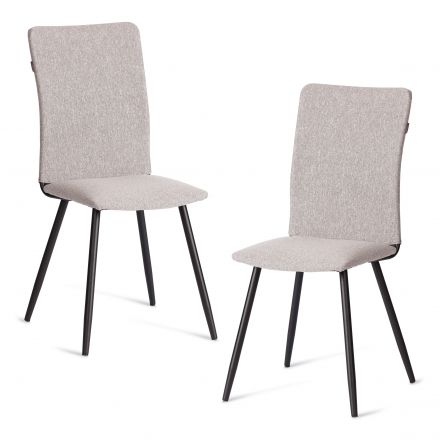 Стул обеденный La Rousse (2 шт. в упаковке) NEW, ткань рогожка, тёмно-серый, F68, 45х55х93 см