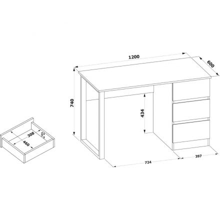 Стол компьютерный Сокол_Стол письменный СПм-205 Дуб делано