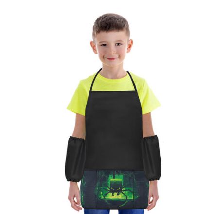 Фартук с нарукавниками для уроков труда BRAUBERG, 3 кармана, 46x54 см, "Digital spider", 273644