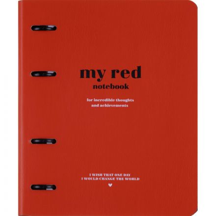 Тетрадь общая, IS, 175х212мм, 120л., клетка, кольца. Color, красный N4587