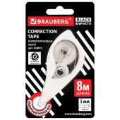 Корректирующая лента BRAUBERG BLACK&WHITE, 5 мм х 8 м, корпус белый, механизм перемотки, блистер, 226813 Корректирующая лента BRAUBERG BLACK&WHITE, 5 мм х 8 м, корпус белый, механизм перемотки, блистер, 226813