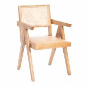 Кресло LOKI дерево вяз/ротанг, Груша (№3), 50х50х84 см