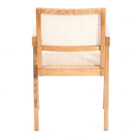 Кресло LOKI дерево вяз/ротанг, Груша (№3), 50х50х84 см