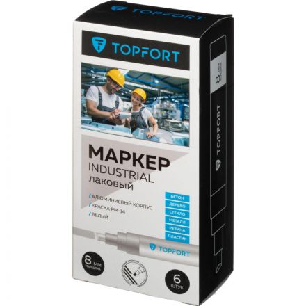 Маркер лаковый TOPFORT Industrial 8 мм белый