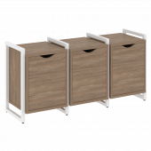 Loft Тумба на регулируемых опорах наборная. Вариант №5 VR.L-TN-5.O Дуб аризона/Белый металл 1440*460*719