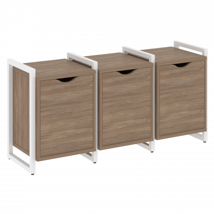 Loft Тумба на регулируемых опорах наборная. Вариант №5 VR.L-TN-5.O Дуб аризона/Белый металл 1440*460*719 Loft Тумба на регулируемых опорах наборная. Вариант №5 VR.L-TN-5.O Дуб аризона/Белый металл 1440*460*719