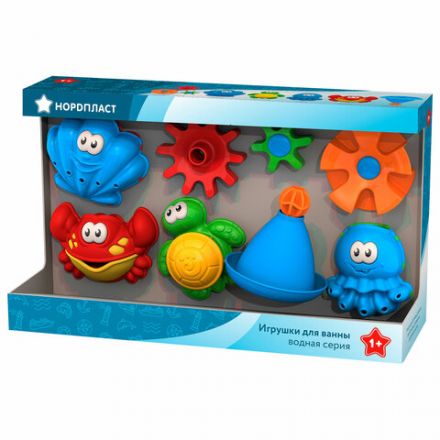Игрушки для ванны в наборе, пластиковые, 6 шт., НОРДПЛАСТ, 741